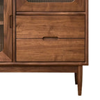 Contemporary Wood Sepia Storage Sideboard with Drawers