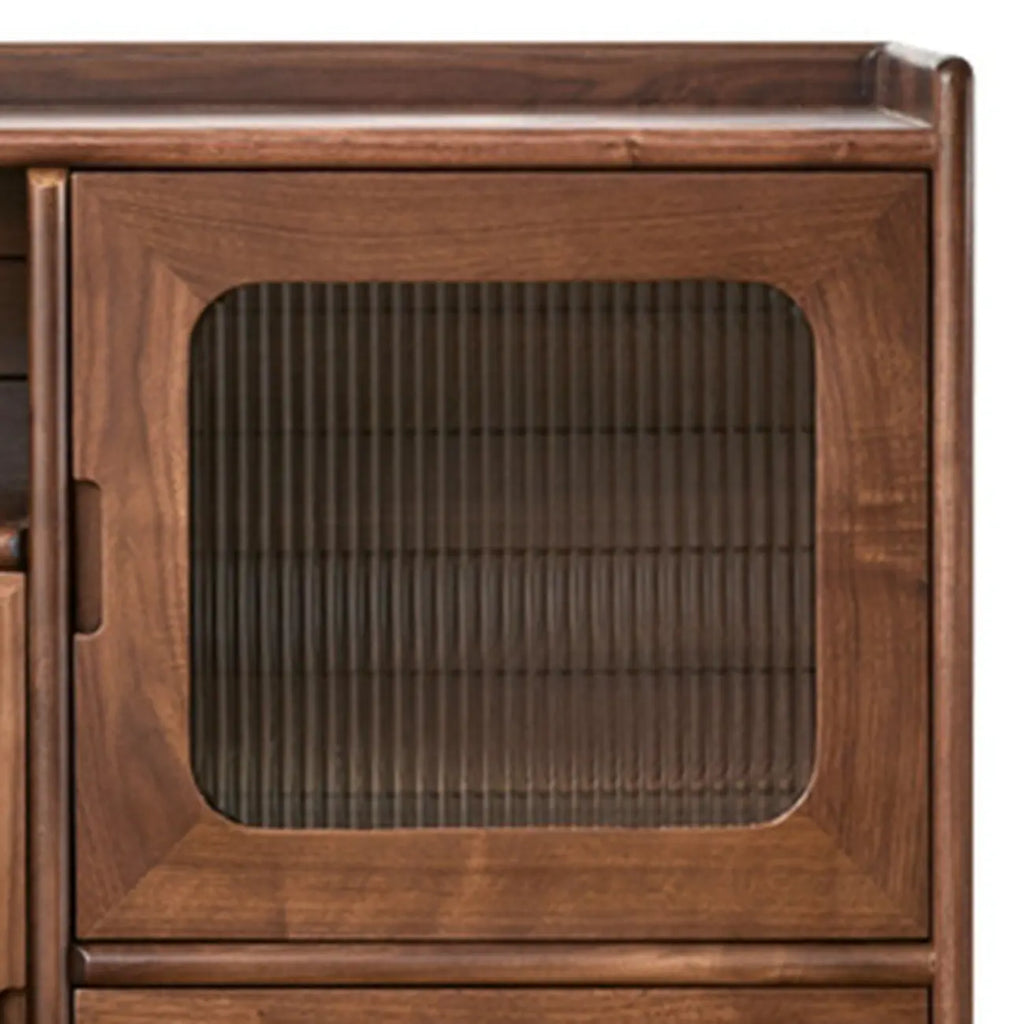 Contemporary Wood Sepia Storage Sideboard with Drawers