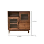 Contemporary Wood Sepia Storage Sideboard with Drawers