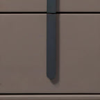 Modern Leather Top Wood 2-Drawer Nightstand