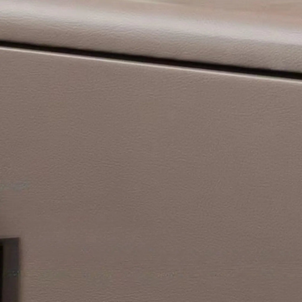 Modern Leather Top Wood 2-Drawer Nightstand