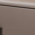 Modern Leather Top Wood 2-Drawer Nightstand