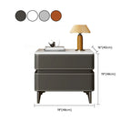 Stylish Faux Marble Leather Drawer Nightstand with Metal Legs