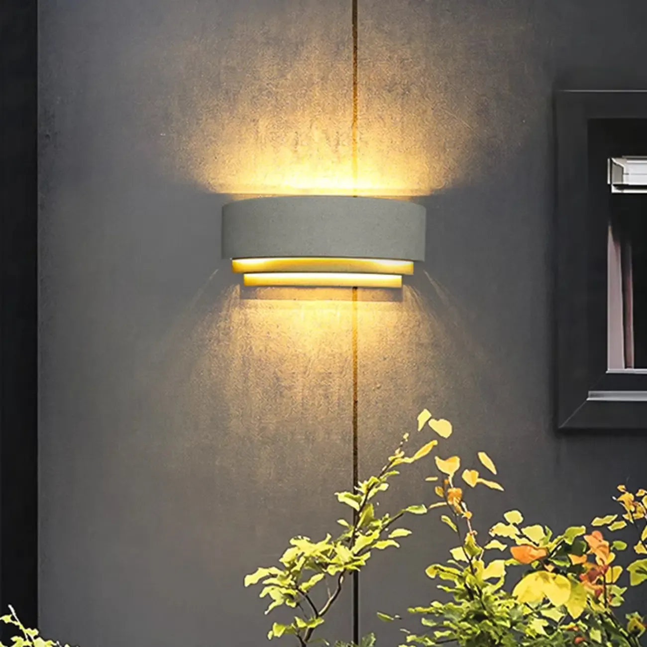 3 Tiers Wall Sconce with Concrete Shade for Outdoor Use