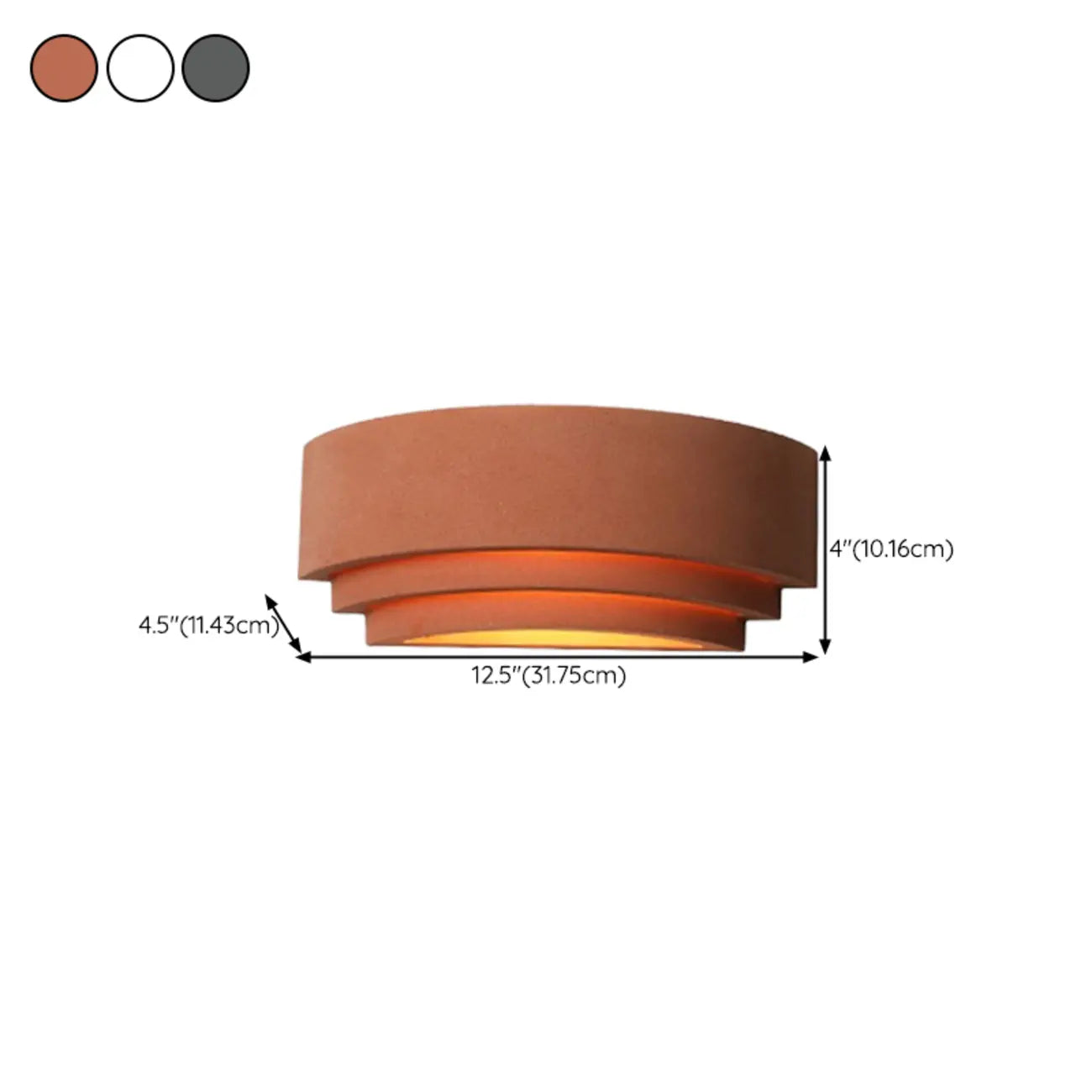 3 Tiers Wall Sconce with Concrete Shade for Outdoor Use