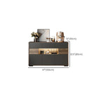 63 Black Wood Cabinet TV Stand with Open Shelving and Lights