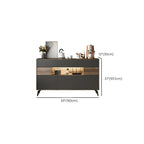 63 Black Wood Cabinet TV Stand with Open Shelving and Lights