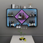 Gold Metal Diamond Wall-Mounted Wine Glass Rack