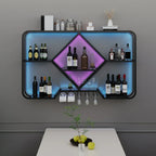 Gold Metal Diamond Wall-Mounted Wine Glass Rack