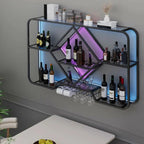 Gold Metal Diamond Wall-Mounted Wine Glass Rack