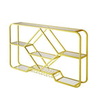 Gold Metal Diamond Wall-Mounted Wine Glass Rack