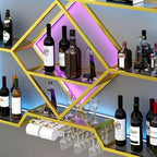 Gold Metal Diamond Wall-Mounted Wine Glass Rack