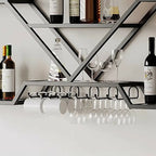 Gold Metal Diamond Wall-Mounted Wine Glass Rack