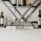 Gold Metal Diamond Wall-Mounted Wine Glass Rack