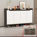 Sleek Milk Cocoa Wood Shoe Cabinet with Display Top