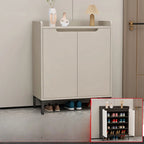 Sleek Milk Cocoa Wood Shoe Cabinet with Display Top
