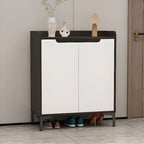Sleek Milk Cocoa Wood Shoe Cabinet with Display Top