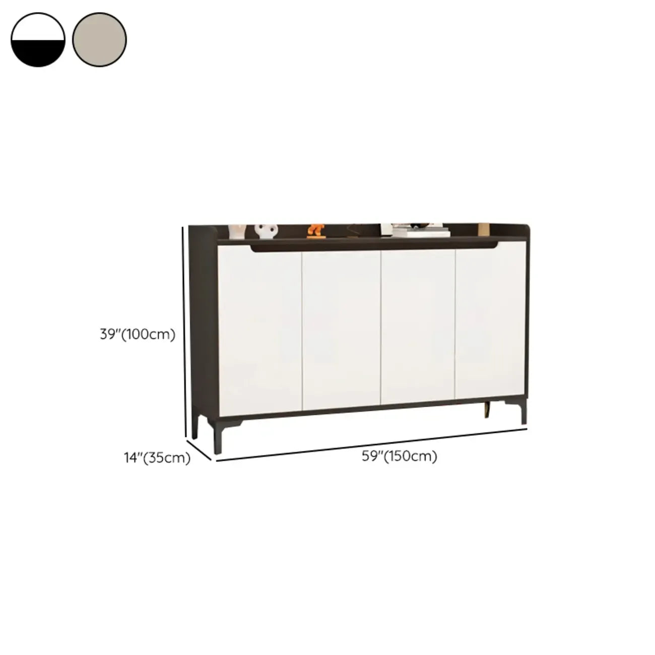 Sleek Milk Cocoa Wood Shoe Cabinet with Display Top