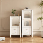 Modern Black Gold Wood Adjustable Shelves Glass Door Cabinet