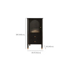 Modern Black Gold Wood Adjustable Shelves Glass Door Cabinet