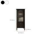 Modern Black Gold Wood Adjustable Shelves Glass Door Cabinet