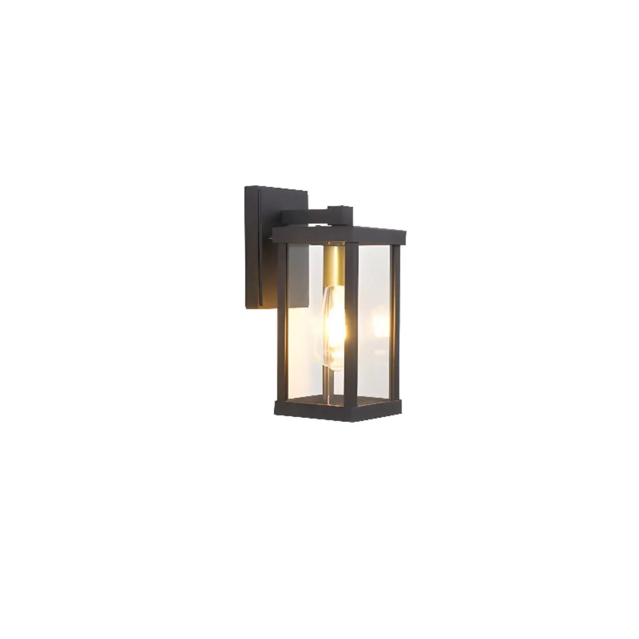 Industrial Metal Rectangle Glass Shade LED Outdoor Wall Light