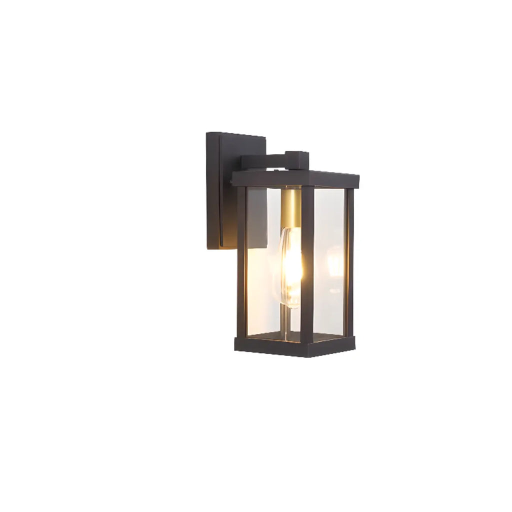 Industrial Metal Rectangle Glass Shade LED Outdoor Wall Light