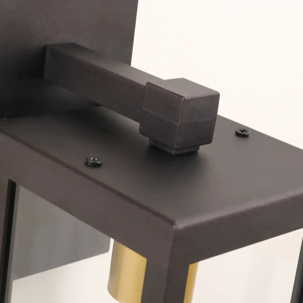 Industrial Metal Rectangle Glass Shade LED Outdoor Wall Light