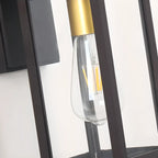 Industrial Metal Rectangle Glass Shade LED Outdoor Wall Light