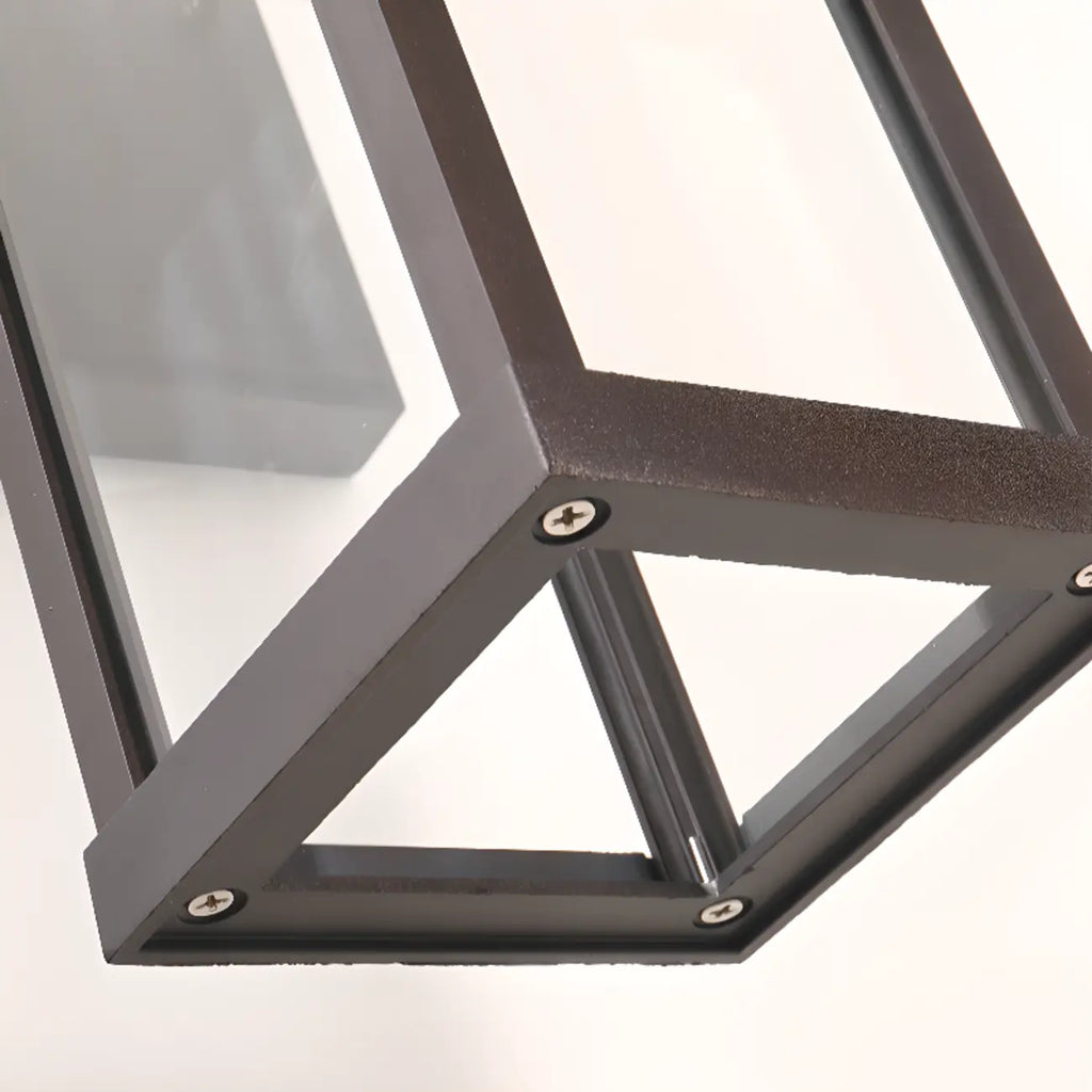 Industrial Metal Rectangle Glass Shade LED Outdoor Wall Light