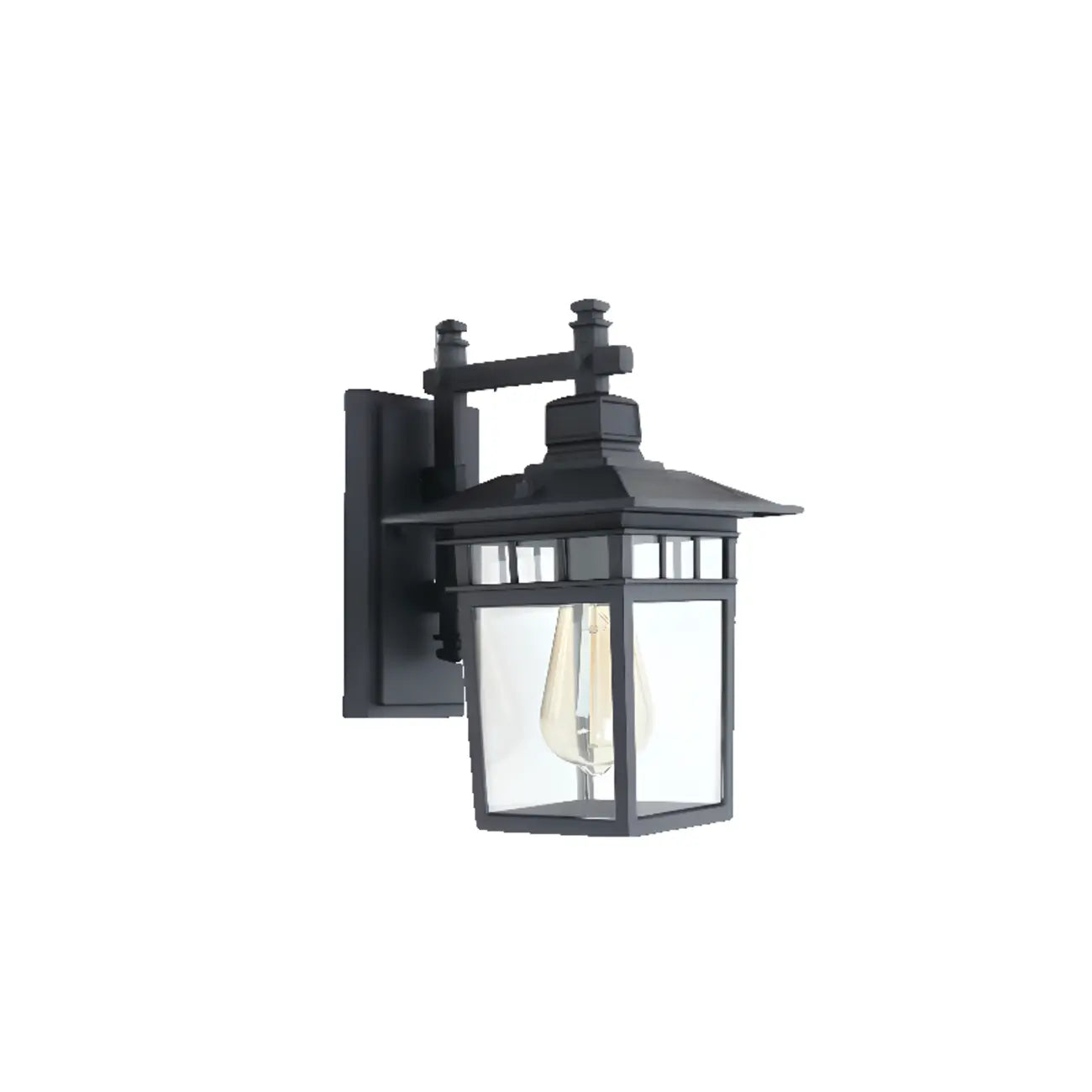 Vintage Bronze and Black Solar Lantern Outdoor Wall Sconce