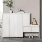 Modern Wood Shoe Rack with Drawers for Entryway