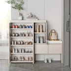 Modern Wood Shoe Rack with Drawers for Entryway