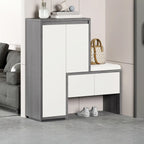 Modern Wood Shoe Rack with Drawers for Entryway