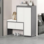 Modern Wood Shoe Rack with Drawers for Entryway