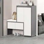 Modern Wood Shoe Rack with Drawers for Entryway