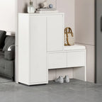 Modern Wood Shoe Rack with Drawers for Entryway