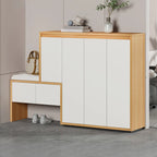 Modern Wood Shoe Rack with Drawers for Entryway
