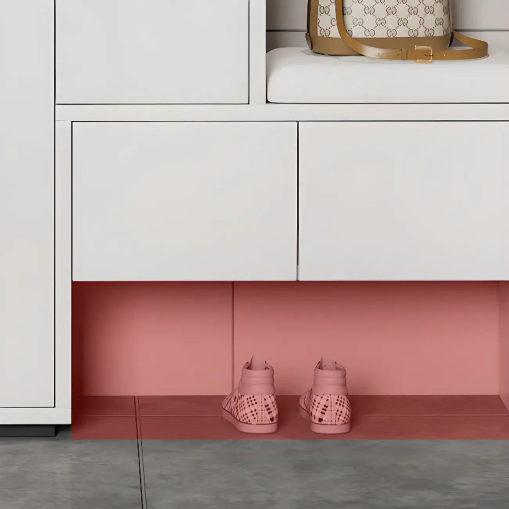 Modern Wood Shoe Rack with Drawers for Entryway