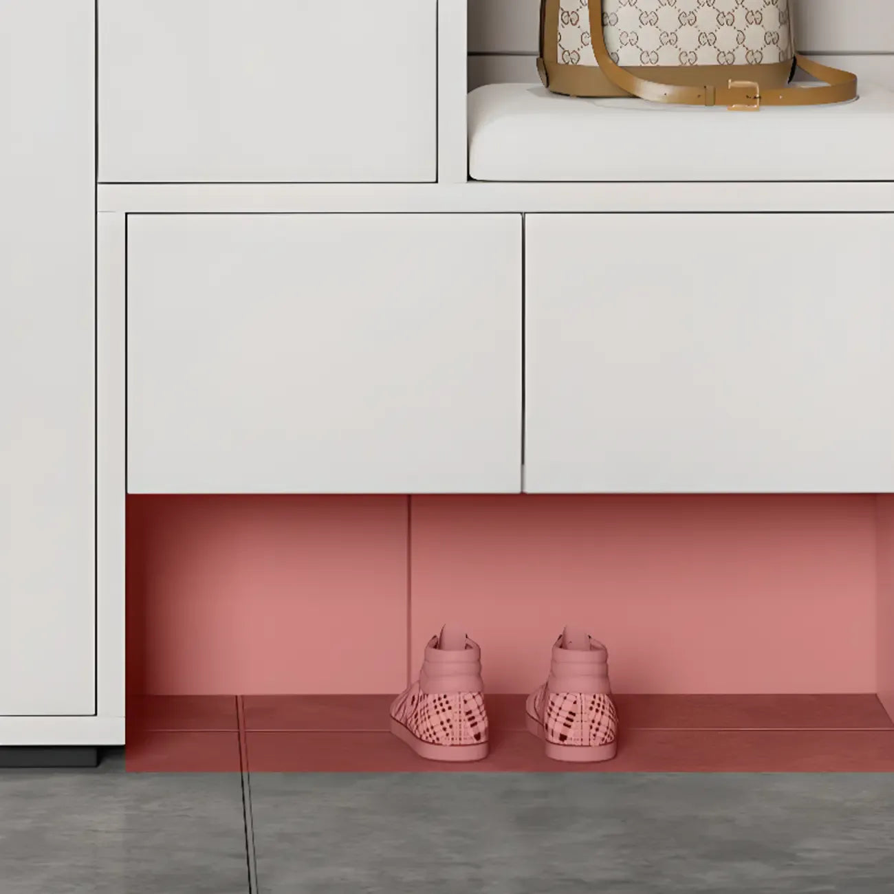 Modern Wood Shoe Rack with Drawers for Entryway