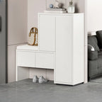 Modern Wood Shoe Rack with Drawers for Entryway