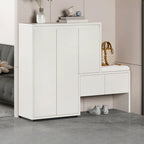 Modern Wood Shoe Rack with Drawers for Entryway