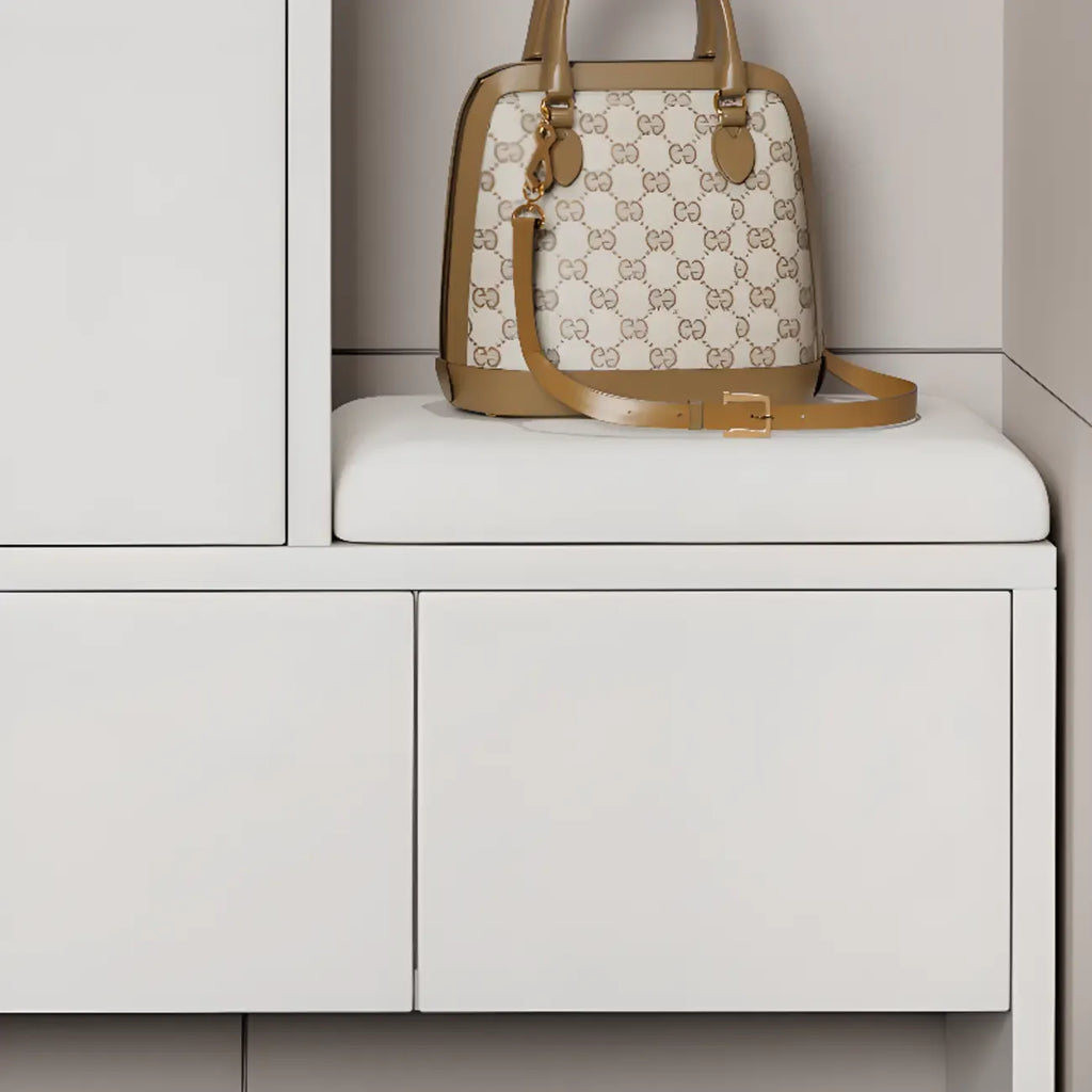 Modern Wood Shoe Rack with Drawers for Entryway