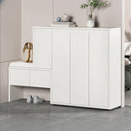 Modern Wood Shoe Rack with Drawers for Entryway