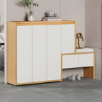 Modern Wood Shoe Rack with Drawers for Entryway
