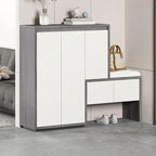 Modern Wood Shoe Rack with Drawers for Entryway