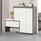 Modern Wood Shoe Rack with Drawers for Entryway