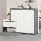 Modern Wood Shoe Rack with Drawers for Entryway