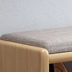 Scandinavian 2-Tier Upholstered Wood Shoe Rack Bench