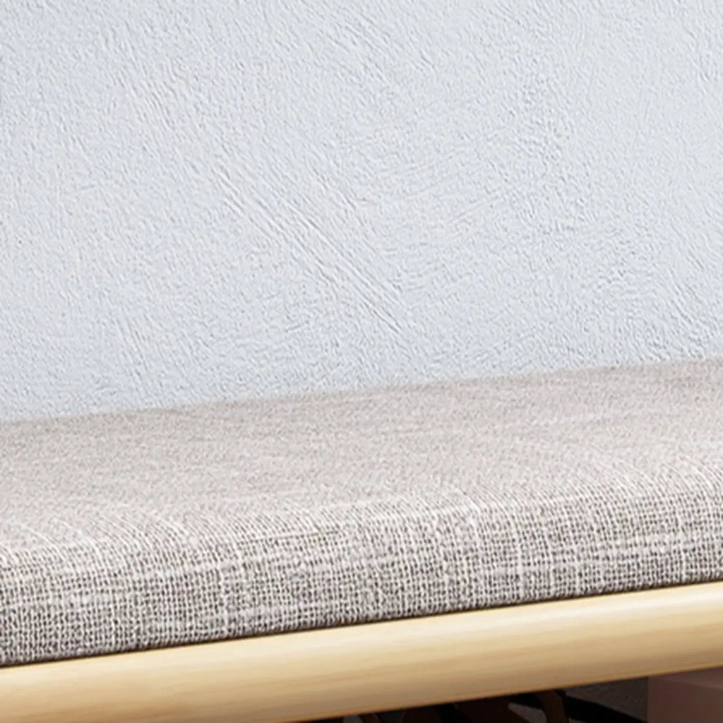 Scandinavian 2-Tier Upholstered Wood Shoe Rack Bench